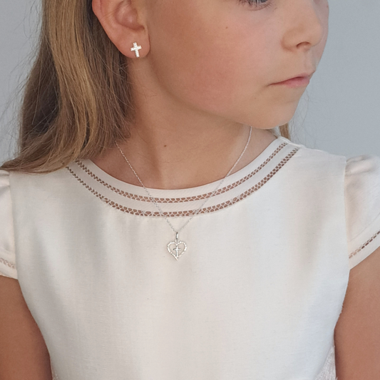 CZ Cross Earrings