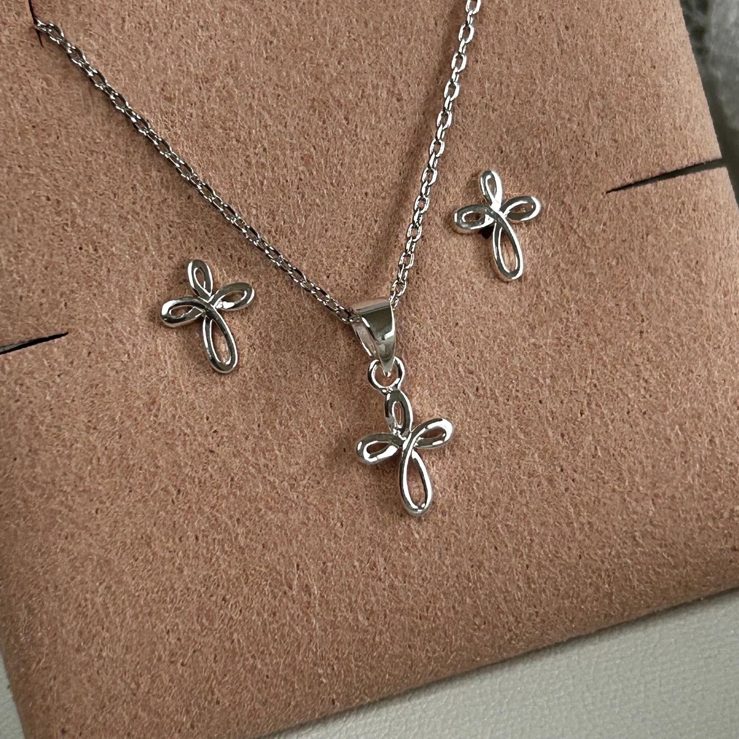 First Holy Communion Infinity Silver jewellery set