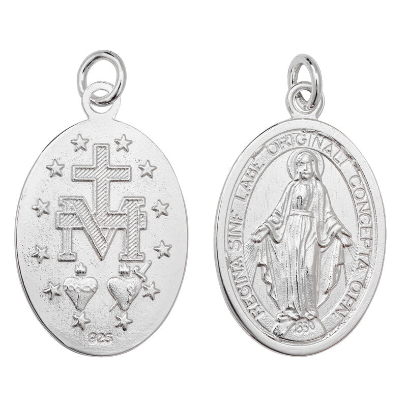 Sterling Silver Miraculous Medal Necklace