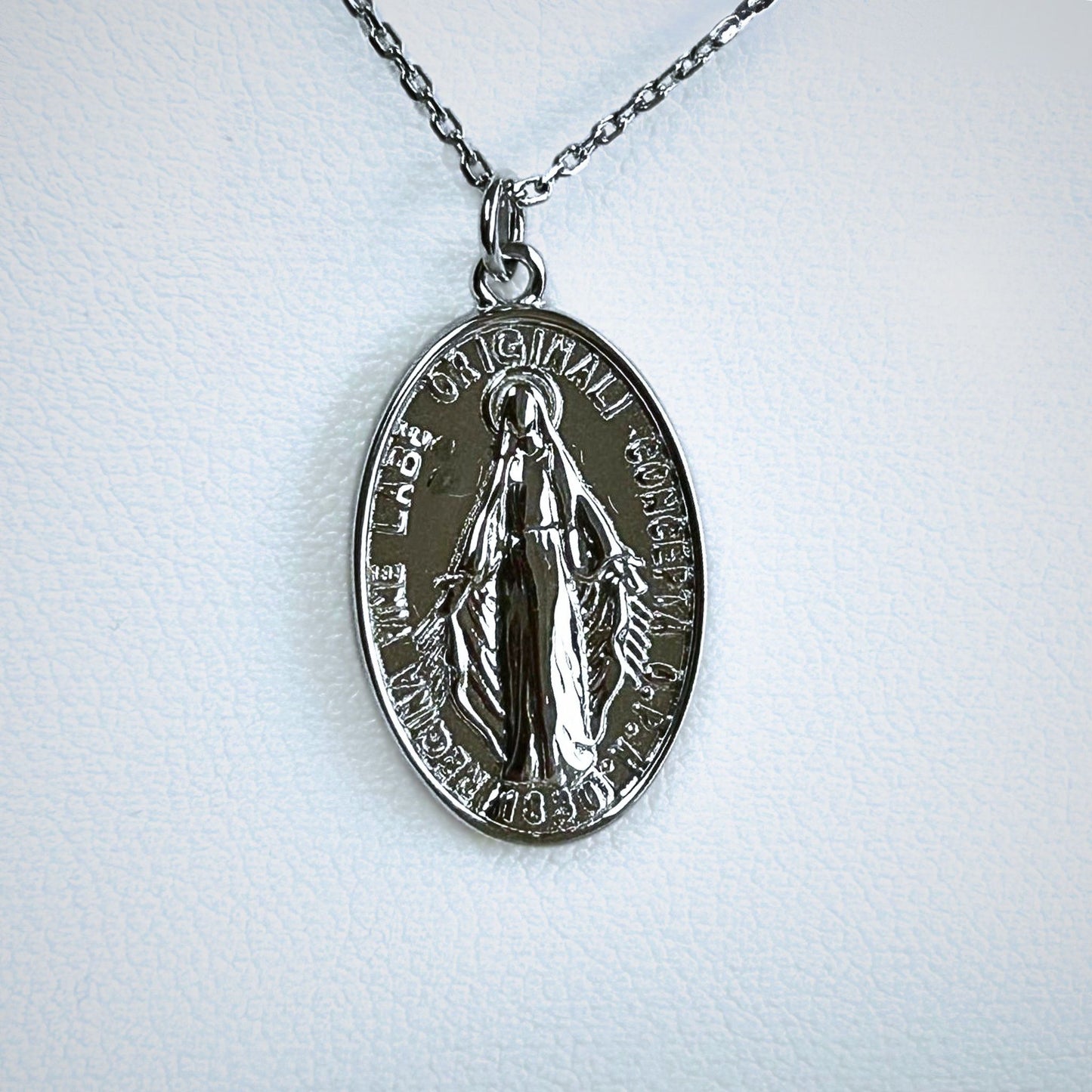 Sterling Silver Miraculous Medal Necklace