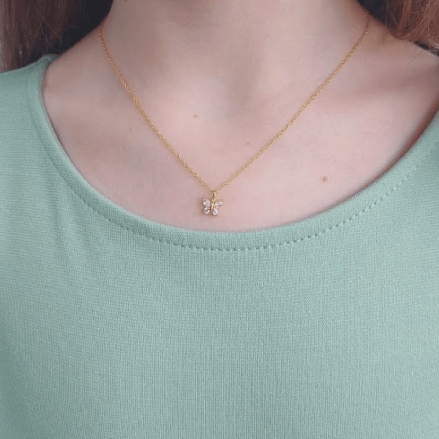 Sterling Silver Gold plated buterfly necklace for girls