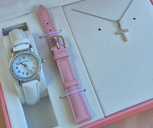 Communion Watch and CZ cross set