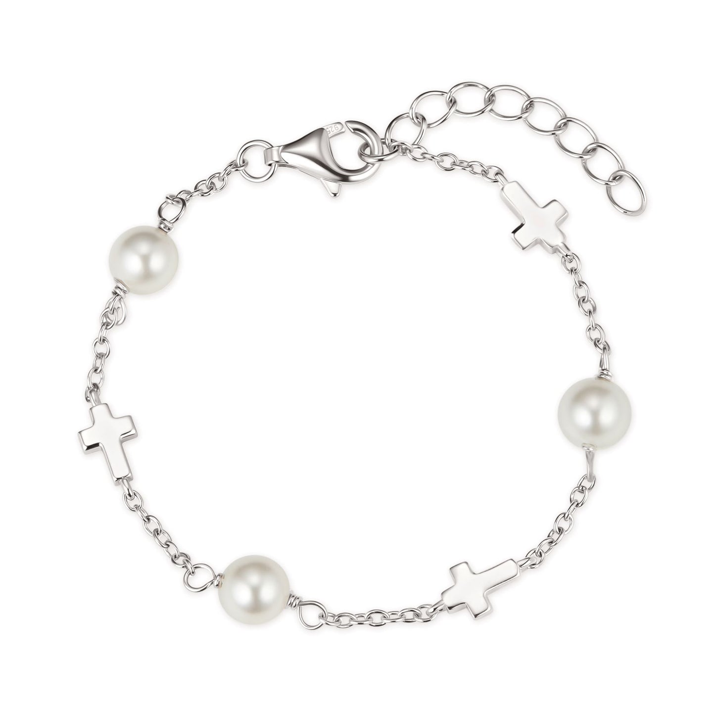 Cross Pearl Bracelet
