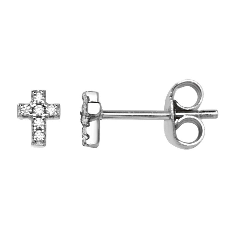 CZ Cross Earrings