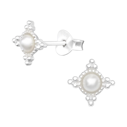 Sterling silver flower girl earrings