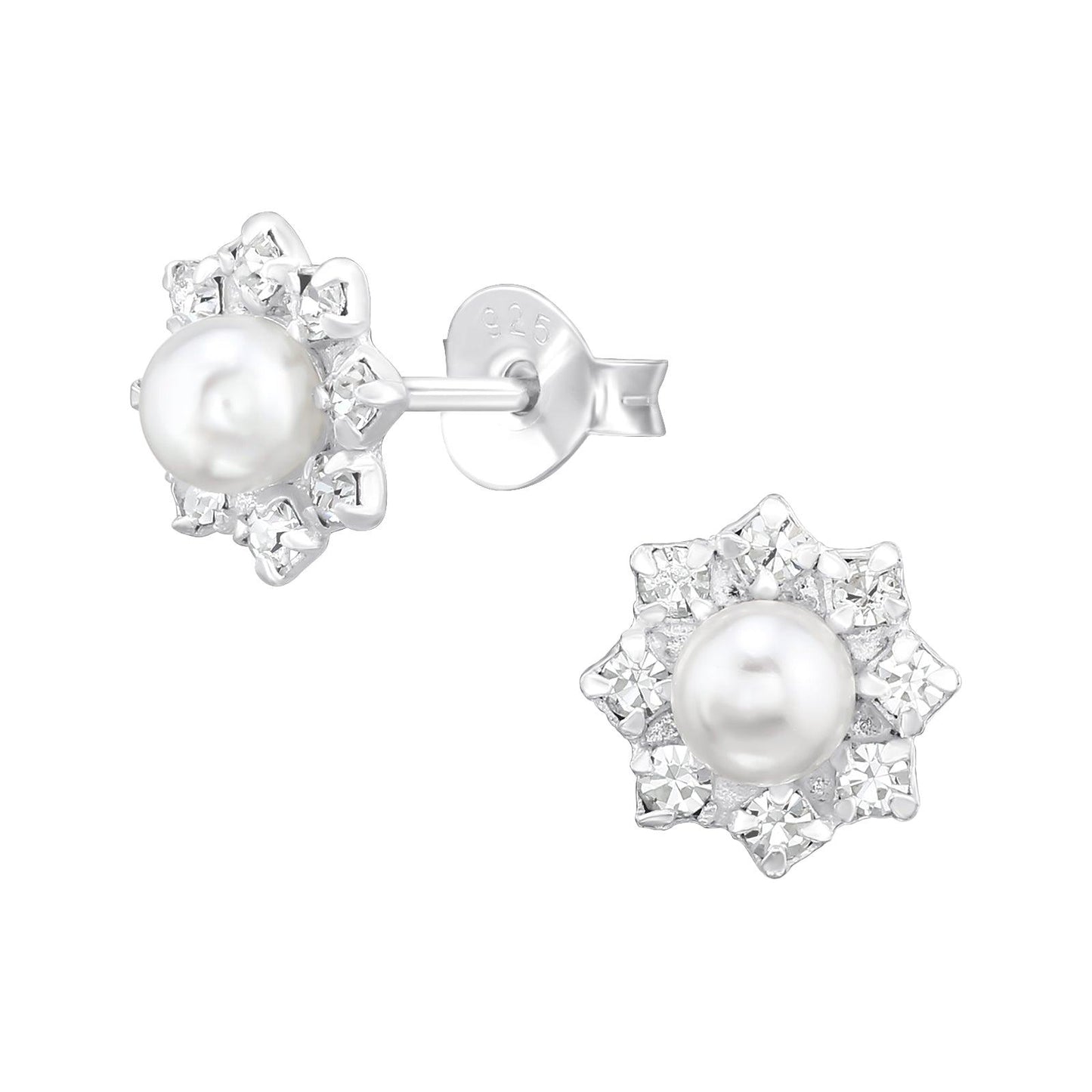 Halo pearl sparkle Earrings - harlowbelle