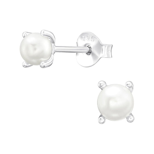 Pearl Earrings Prong setting - harlowbelle