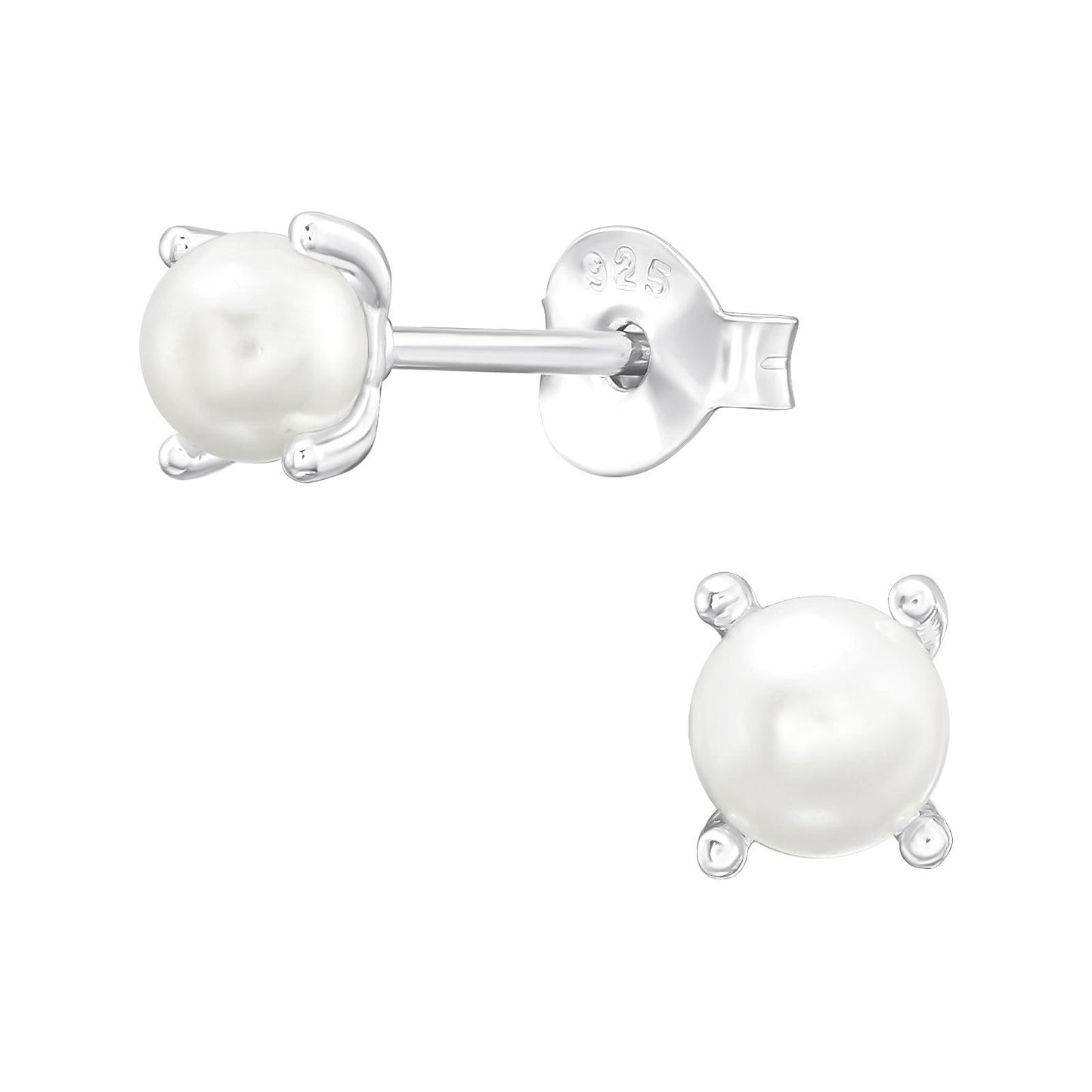 Pearl Earrings Prong setting