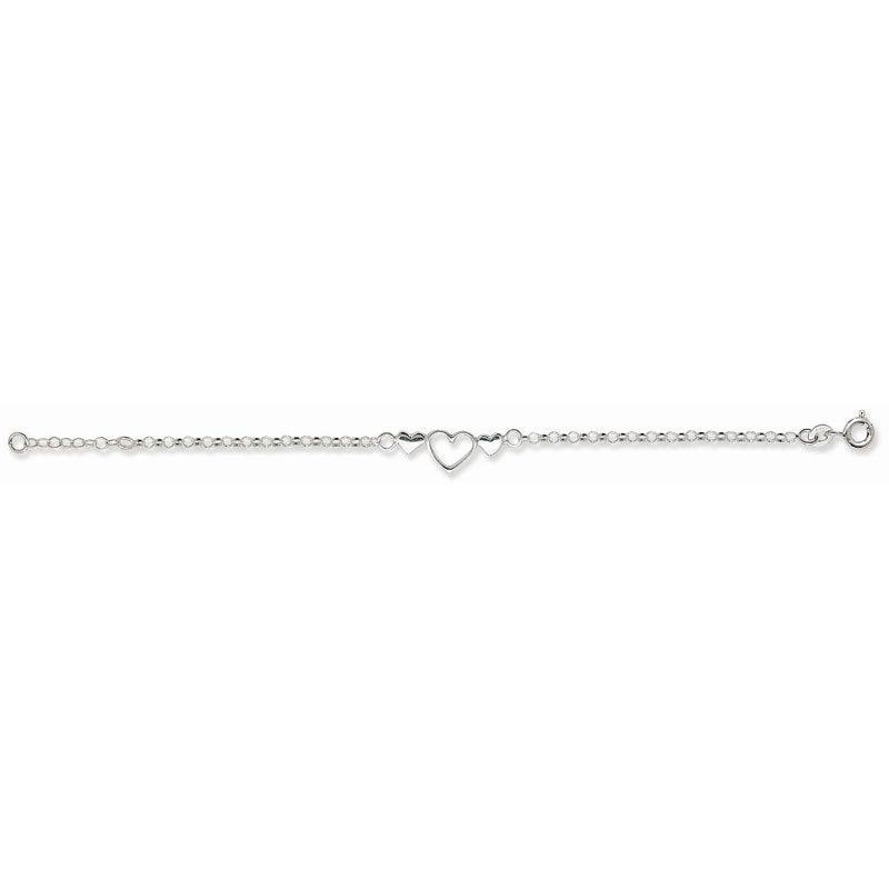 3 heart sterling silver bracelet - harlowbelle