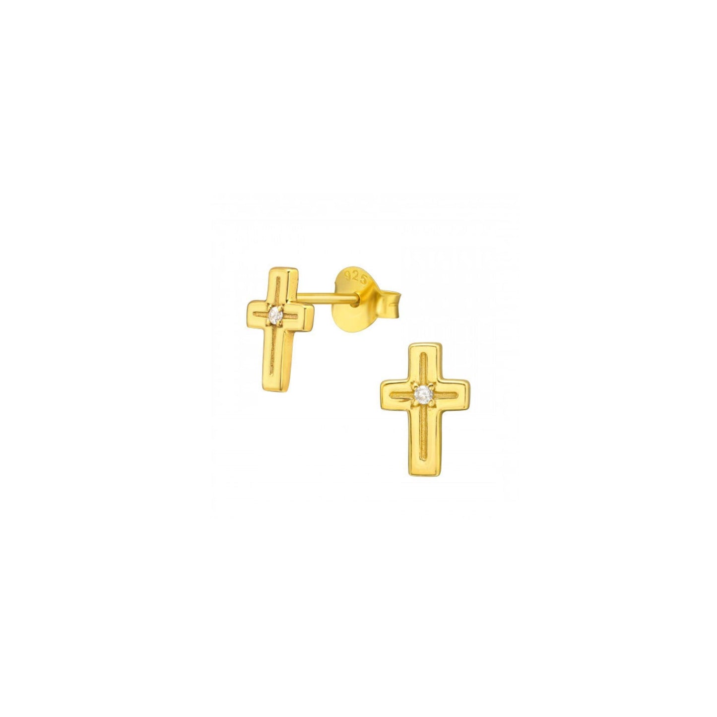 Gold Tiny CZ Earrings Earrings Communion Jewellery and Confirmation Jewellery