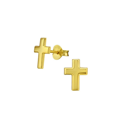 Gold Cross Earrings 