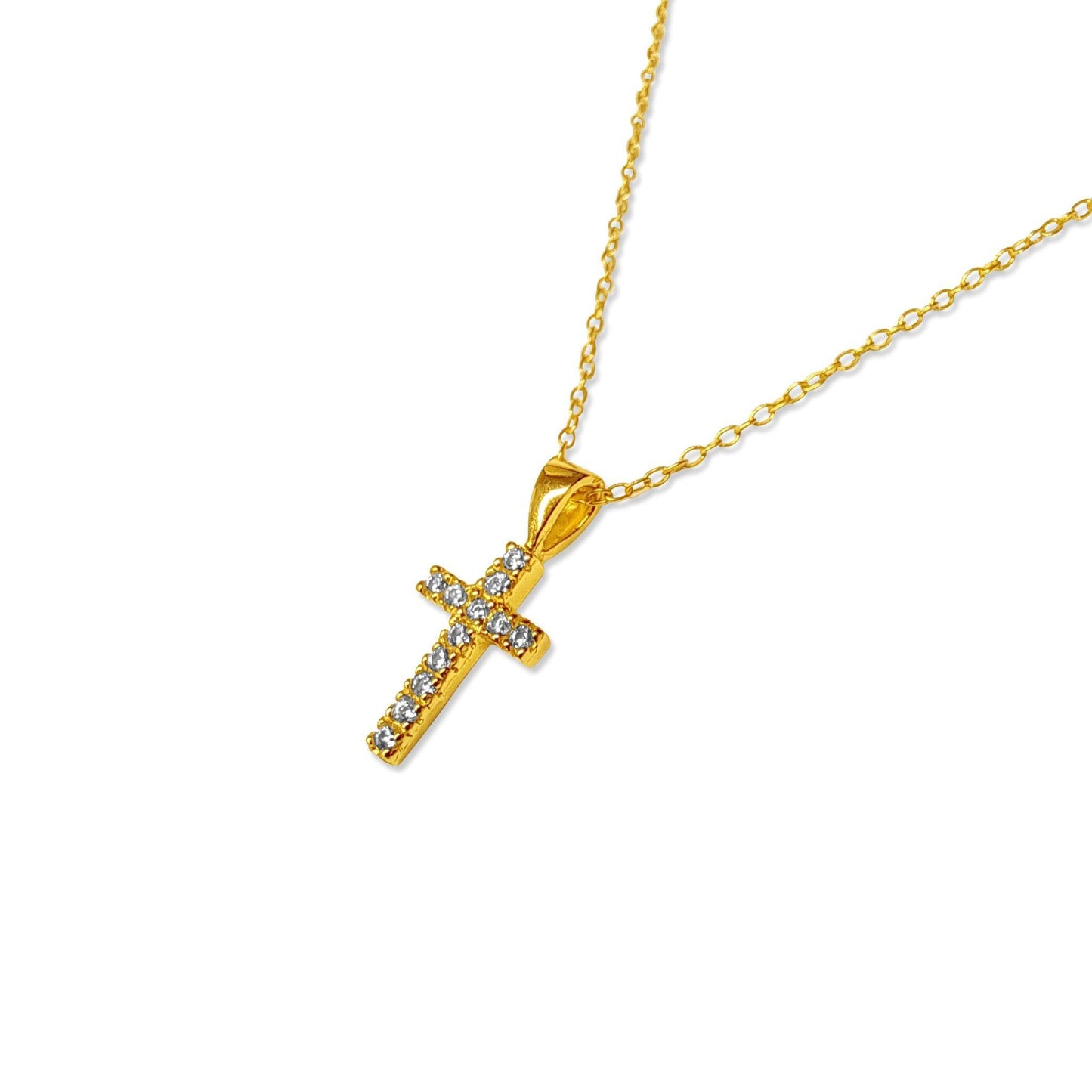 Gold CZ Cross - harlowbelle