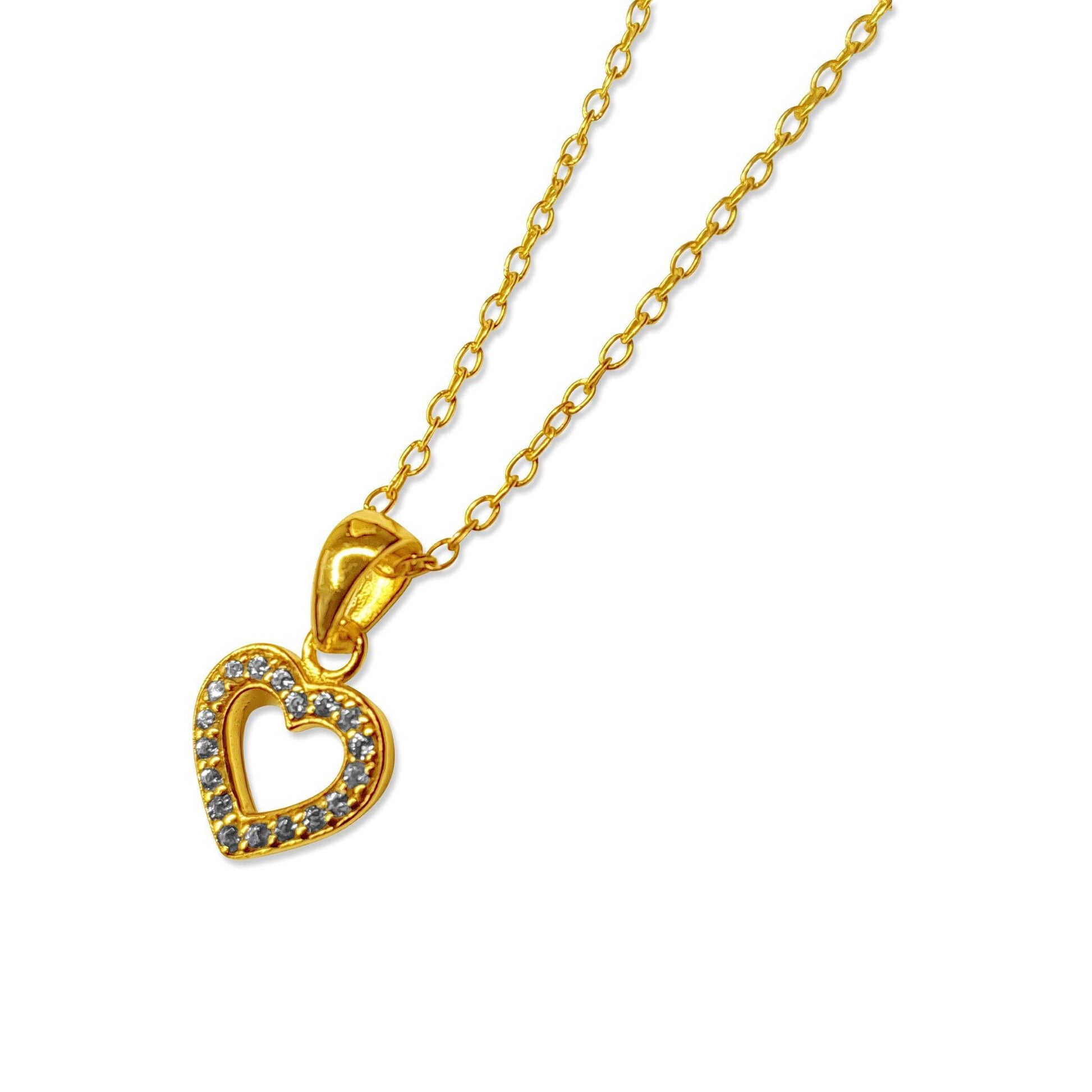 Gold CZ Heart - harlowbelle