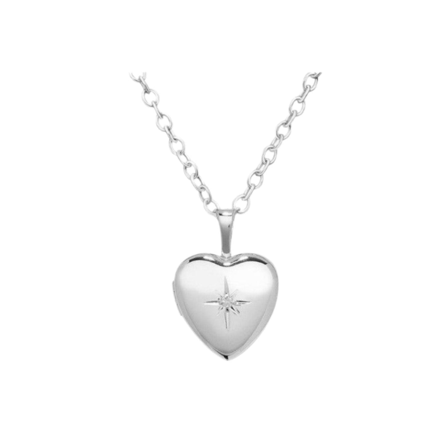 Siver Heart Locket with Diamond Gift for girls