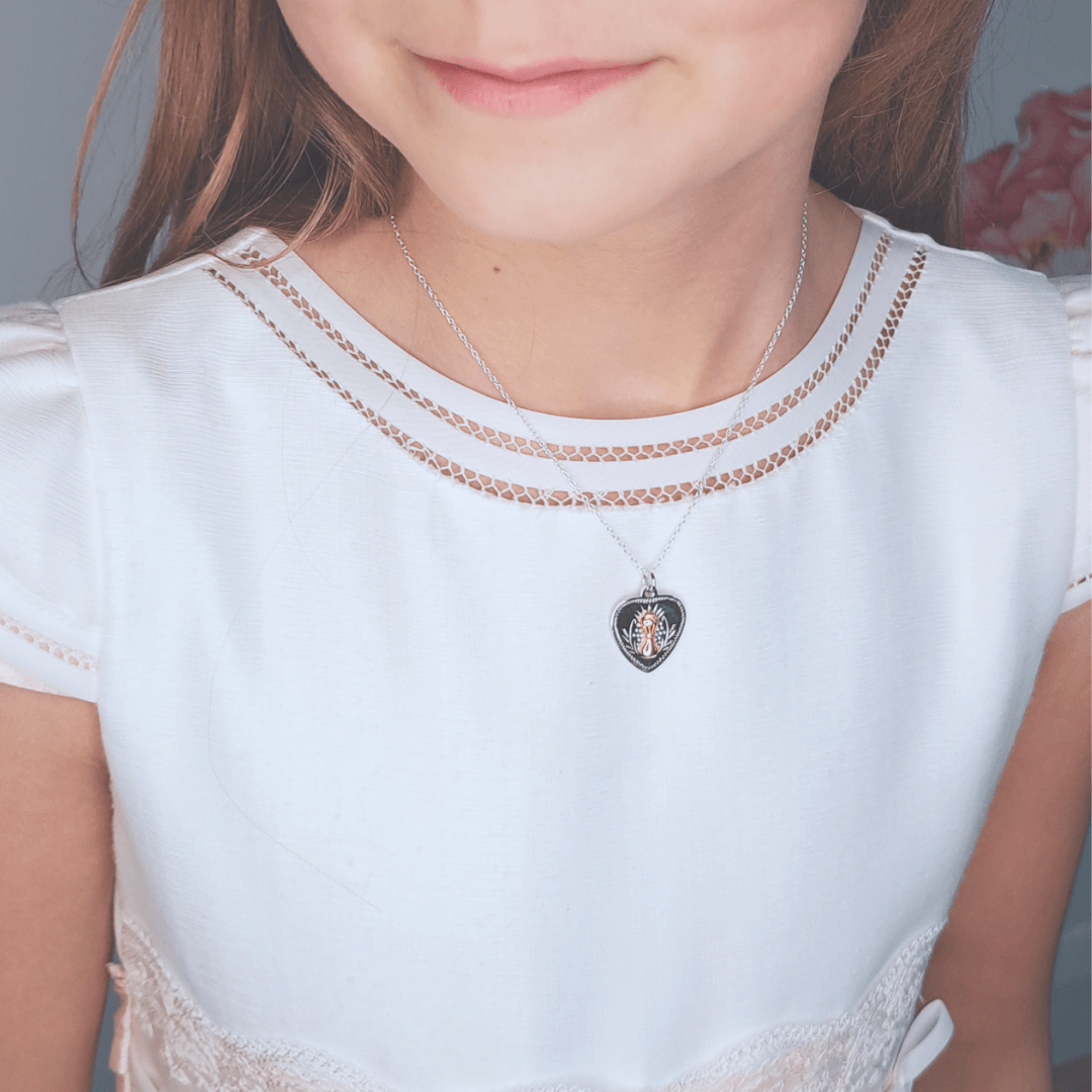 Heart Shaped Communion Medal - harlowbelle