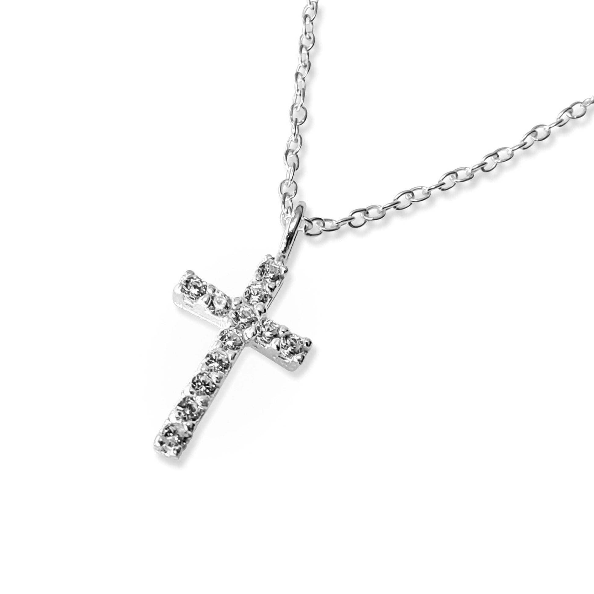 Small CZ cross necklace - harlowbelle